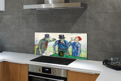 Painel de vidro Encontro de homens da arte