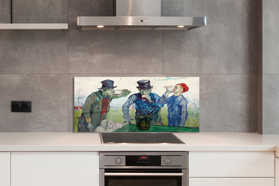 Painel de vidro Encontro de homens da arte