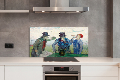 Painel de vidro Encontro de homens da arte