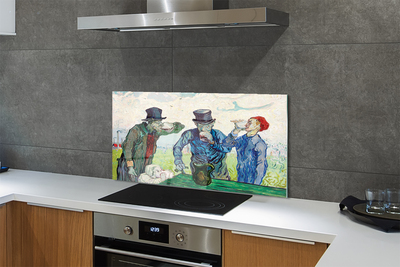 Painel de vidro Encontro de homens da arte