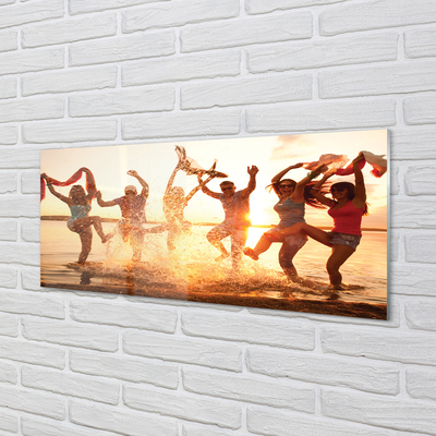 Painel de vidro Pessoas, mar, oeste