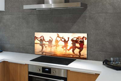 Painel de vidro Pessoas, mar, oeste