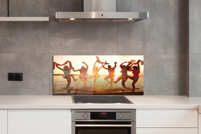 Painel de vidro Pessoas, mar, oeste