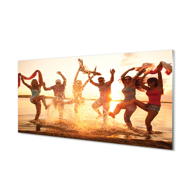 Painel de vidro Pessoas, mar, oeste