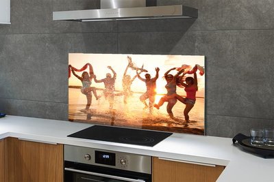 Painel de vidro Pessoas, mar, oeste