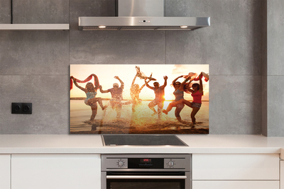 Painel de vidro Pessoas, mar, oeste