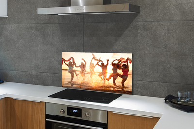 Painel de vidro Pessoas, mar, oeste