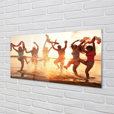 Painel de vidro Pessoas, mar, oeste