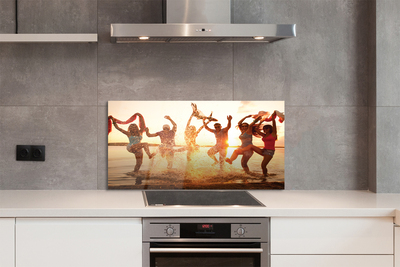 Painel de vidro Pessoas, mar, oeste