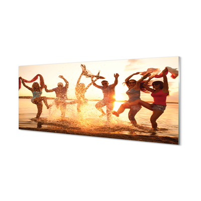 Painel de vidro Pessoas, mar, oeste