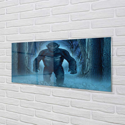Painel de vidro Árvores da floresta de gorilas