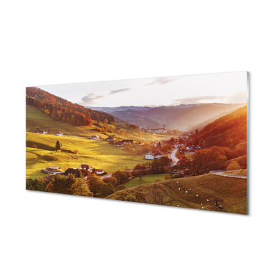 Painel de vidro Edifícios florestais do Vale da Alemanha