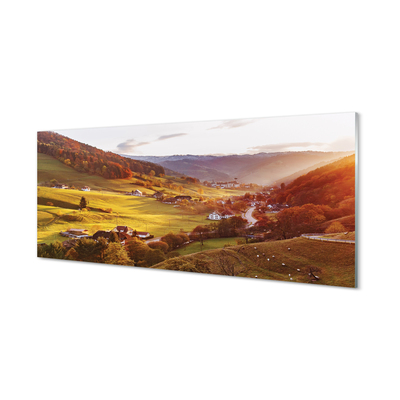 Painel de vidro Edifícios florestais do Vale da Alemanha