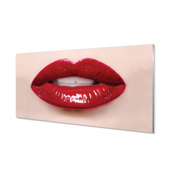 Painel de vidro Lábios vermelhos