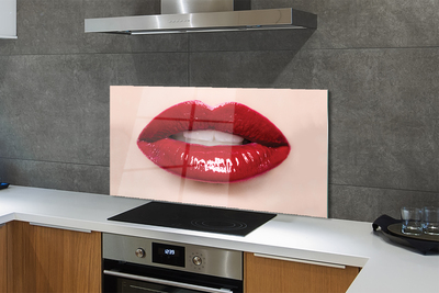 Painel de vidro Lábios vermelhos