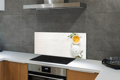 Painel de vidro Um bule de chá