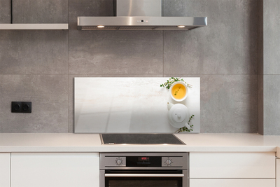 Painel de vidro Um bule de chá