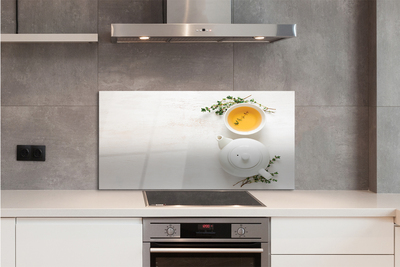 Painel de vidro Um bule de chá