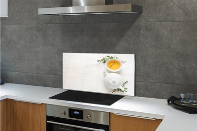 Painel de vidro Um bule de chá