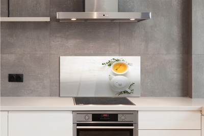 Painel de vidro Um bule de chá