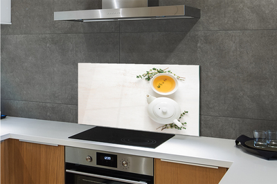 Painel de vidro Um bule de chá