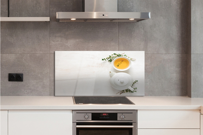 Painel de vidro Um bule de chá