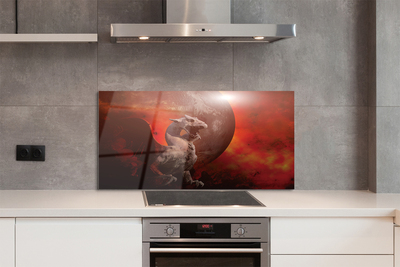 Painel de vidro Dragão de Fogo