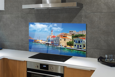 Painel de vidro Grécia Costa Montanhas Mar