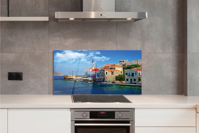 Painel de vidro Grécia Costa Montanhas Mar