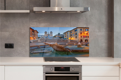 Painel de vidro Edifícios da Fonte do Pôr do Sol em Roma