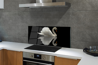 Painel de vidro Cisne à noite