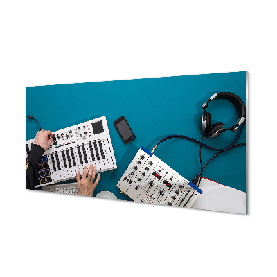 Painel de vidro Fones de ouvido para console de DJ