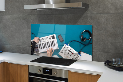 Painel de vidro Fones de ouvido para console de DJ