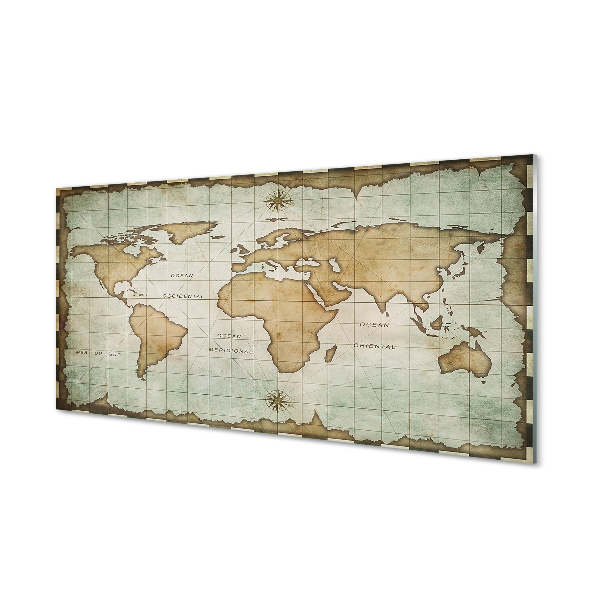 Painel de vidro Mapa queimado