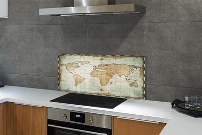 Painel de vidro Mapa queimado