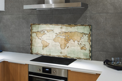 Painel de vidro Mapa queimado