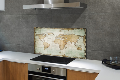 Painel de vidro Mapa queimado