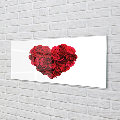 Painel de vidro Coração de rosas