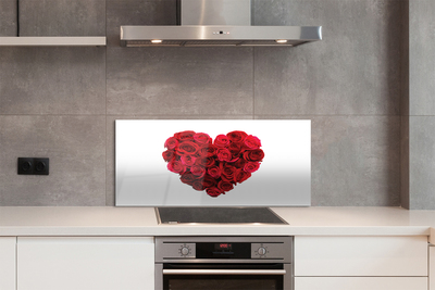 Painel de vidro Coração de rosas