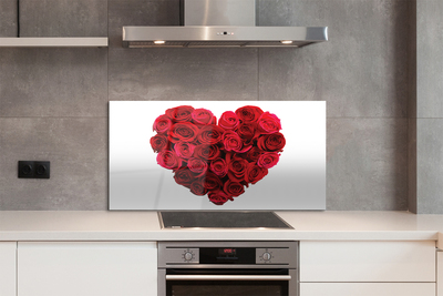 Painel de vidro Coração de rosas