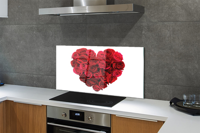 Painel de vidro Coração de rosas