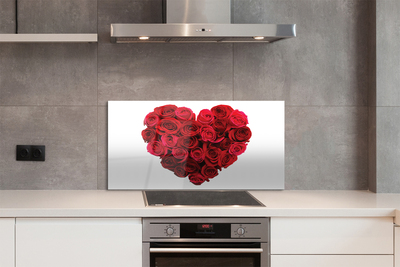 Painel de vidro Coração de rosas
