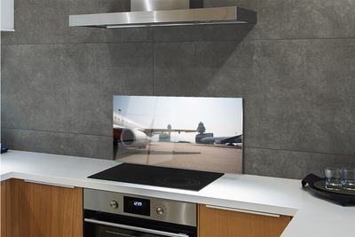 Painel de vidro Edifícios de aviões, aeroporto, céu