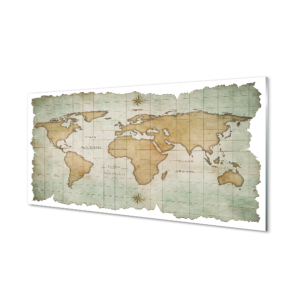 Painel de vidro Mapa