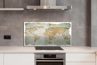 Painel de vidro Mapa