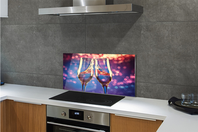 Painel de vidro Taças com fundo colorido de champanhe