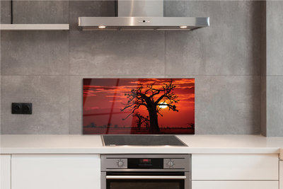 Painel de vidro Árvores nuvens céu