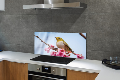 Painel de vidro Um pássaro em um galho