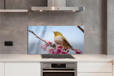 Painel de vidro Um pássaro em um galho