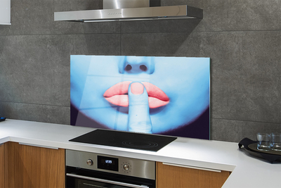 Painel de vidro Lábios neon femininos